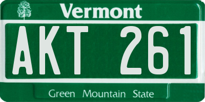 VT license plate AKT261