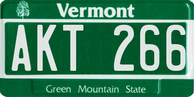 VT license plate AKT266