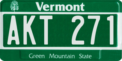 VT license plate AKT271