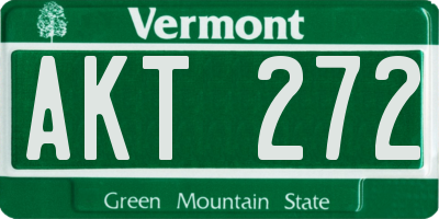 VT license plate AKT272