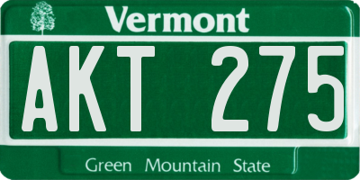 VT license plate AKT275