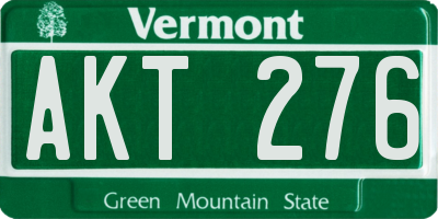 VT license plate AKT276