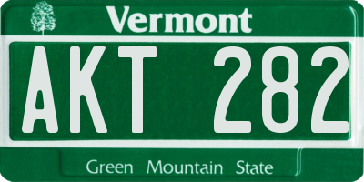 VT license plate AKT282