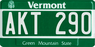 VT license plate AKT290