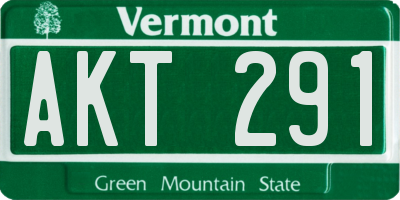 VT license plate AKT291