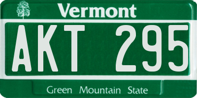 VT license plate AKT295