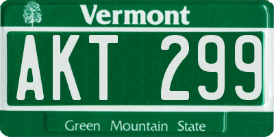 VT license plate AKT299