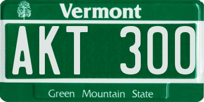 VT license plate AKT300