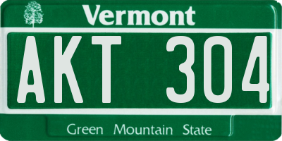 VT license plate AKT304