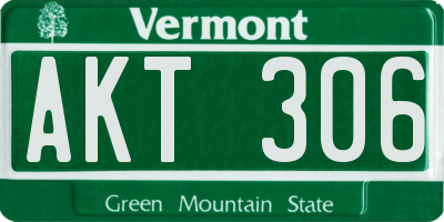 VT license plate AKT306