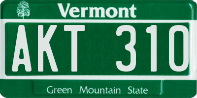 VT license plate AKT310