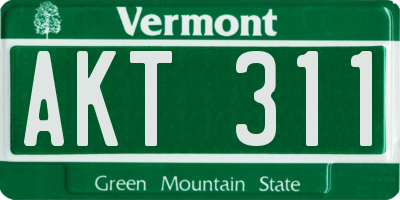 VT license plate AKT311