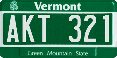 VT license plate AKT321
