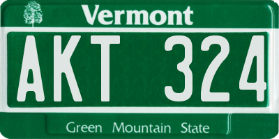 VT license plate AKT324