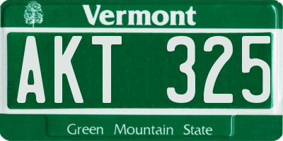 VT license plate AKT325