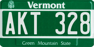 VT license plate AKT328