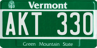 VT license plate AKT330