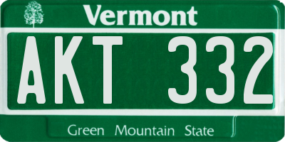 VT license plate AKT332
