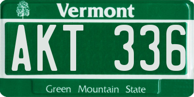 VT license plate AKT336