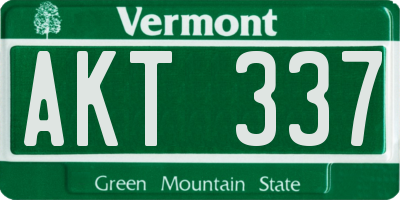 VT license plate AKT337
