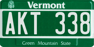 VT license plate AKT338