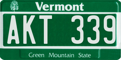 VT license plate AKT339