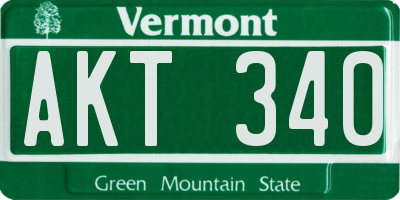 VT license plate AKT340