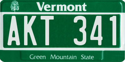 VT license plate AKT341