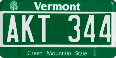 VT license plate AKT344