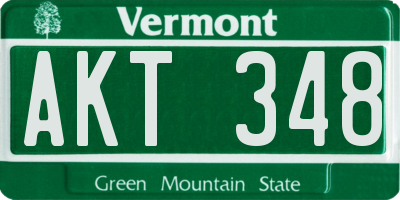 VT license plate AKT348