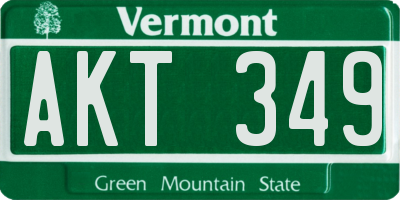 VT license plate AKT349