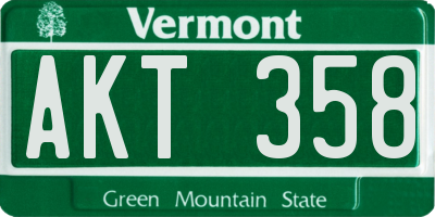 VT license plate AKT358