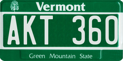 VT license plate AKT360