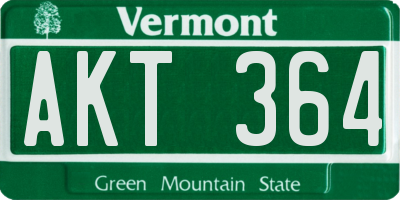 VT license plate AKT364