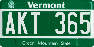 VT license plate AKT365