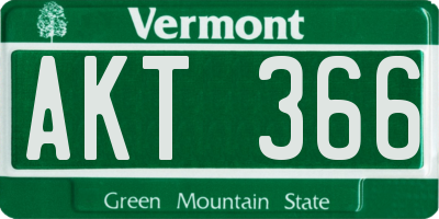 VT license plate AKT366