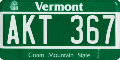 VT license plate AKT367