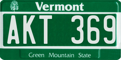 VT license plate AKT369