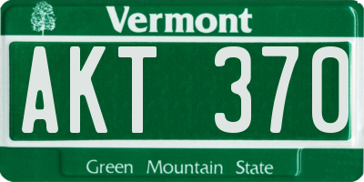 VT license plate AKT370