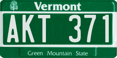 VT license plate AKT371