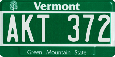 VT license plate AKT372