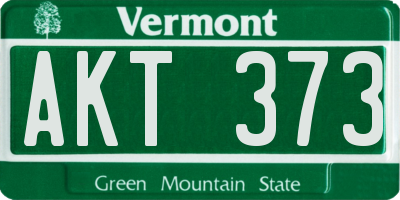 VT license plate AKT373