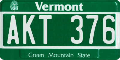 VT license plate AKT376