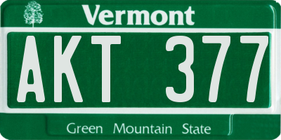 VT license plate AKT377