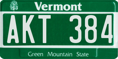 VT license plate AKT384