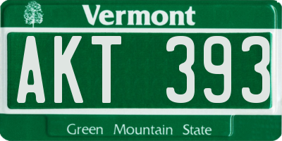 VT license plate AKT393