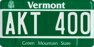 VT license plate AKT400