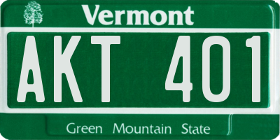 VT license plate AKT401