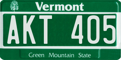 VT license plate AKT405