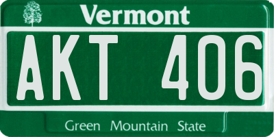 VT license plate AKT406